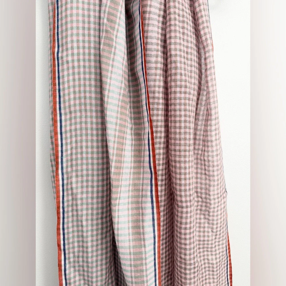 Epice Paris Multicolor Check Wool Shawl Scarf 31x76”.